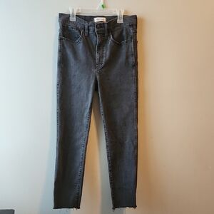 Madewell Stovepipe Raw Hem Size 28 Black Jeans